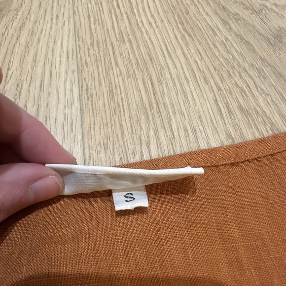 Bryn Walker Naida Tunic Dress S Rust Asymmetrical Oversized Lagenlook Artsy EUC - Picture 3 of 8